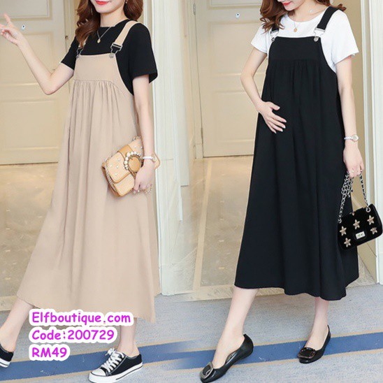 READY STOCK Woman Maternity Casual Wear Jumpsuit Only Black/Khaki 200729