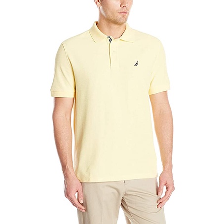 Nautica Mens Classic Short Sleeve Solid Deck Polo Shirt 