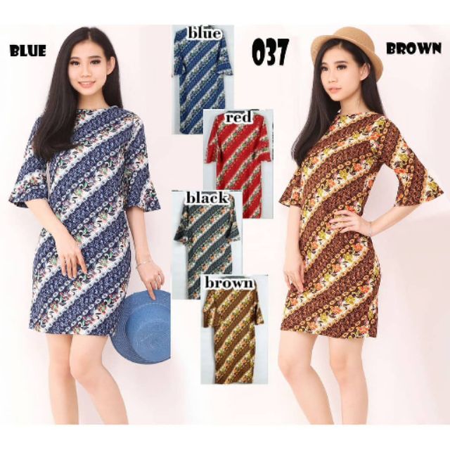  READY  STOCK  BATIK DRESS KAOS  STRETCH CODE 037 