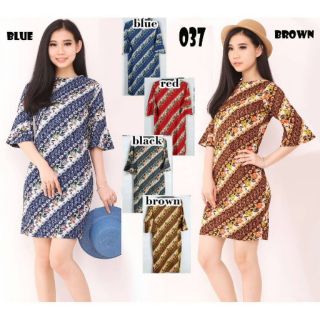  READY STOCK BATIK  DRESS KAOS  STRETCH CODE 037 