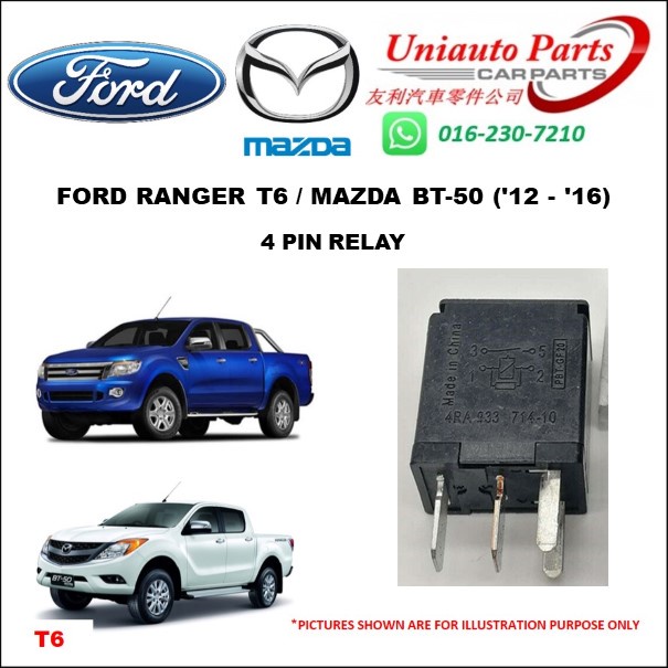 FORD RANGER T6 / MAZDA BT50 ('12 '16) 4 PIN RELAY Shopee Malaysia