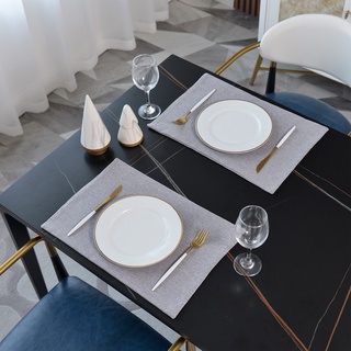 Placemats Heat Resistant Table Placemats Linen Textured Place Mats Natural Solid Kitchen Dining Table Shopee Malaysia