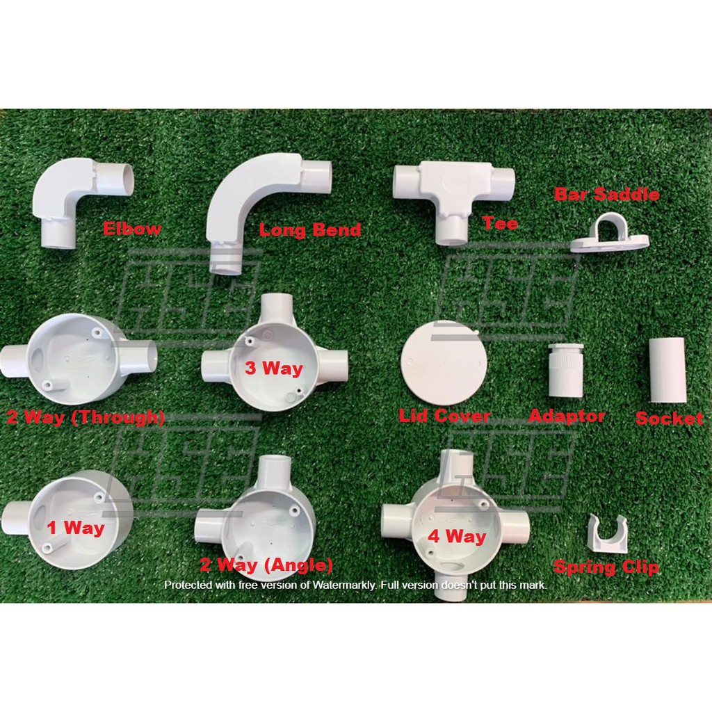 20mm 3/4" 25mm 1" PVC Conduit Box Fitting Accessories Shopee Malaysia