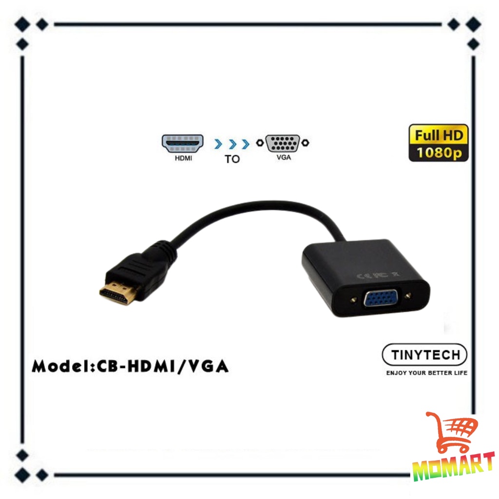 Tinytech HDMI to VGA Converter Cable (CB-HDMI/VGA) | Shopee Malaysia