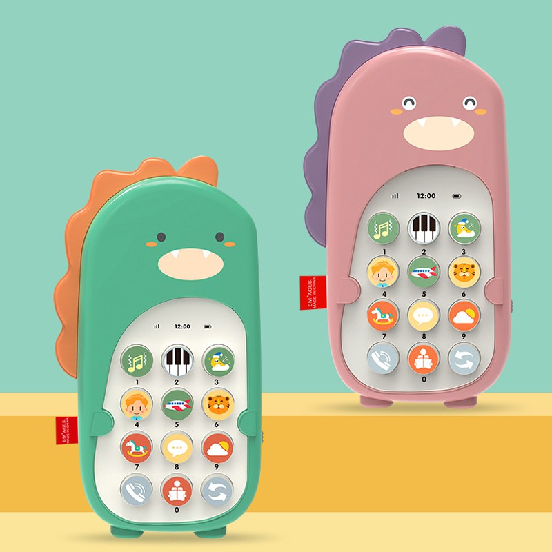 Dancing Dinosaur Musical lullaby Bilingual Toy Phone for Children & Baby | Early Education Mobile Phone Telephone Cellphone