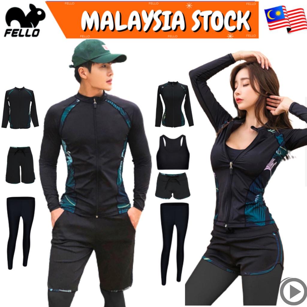 🇲🇾READY STOCK KL Rearguards Men Women Swimsuit Swimming Swimwear Beach Surf Snorkeling Set Baju