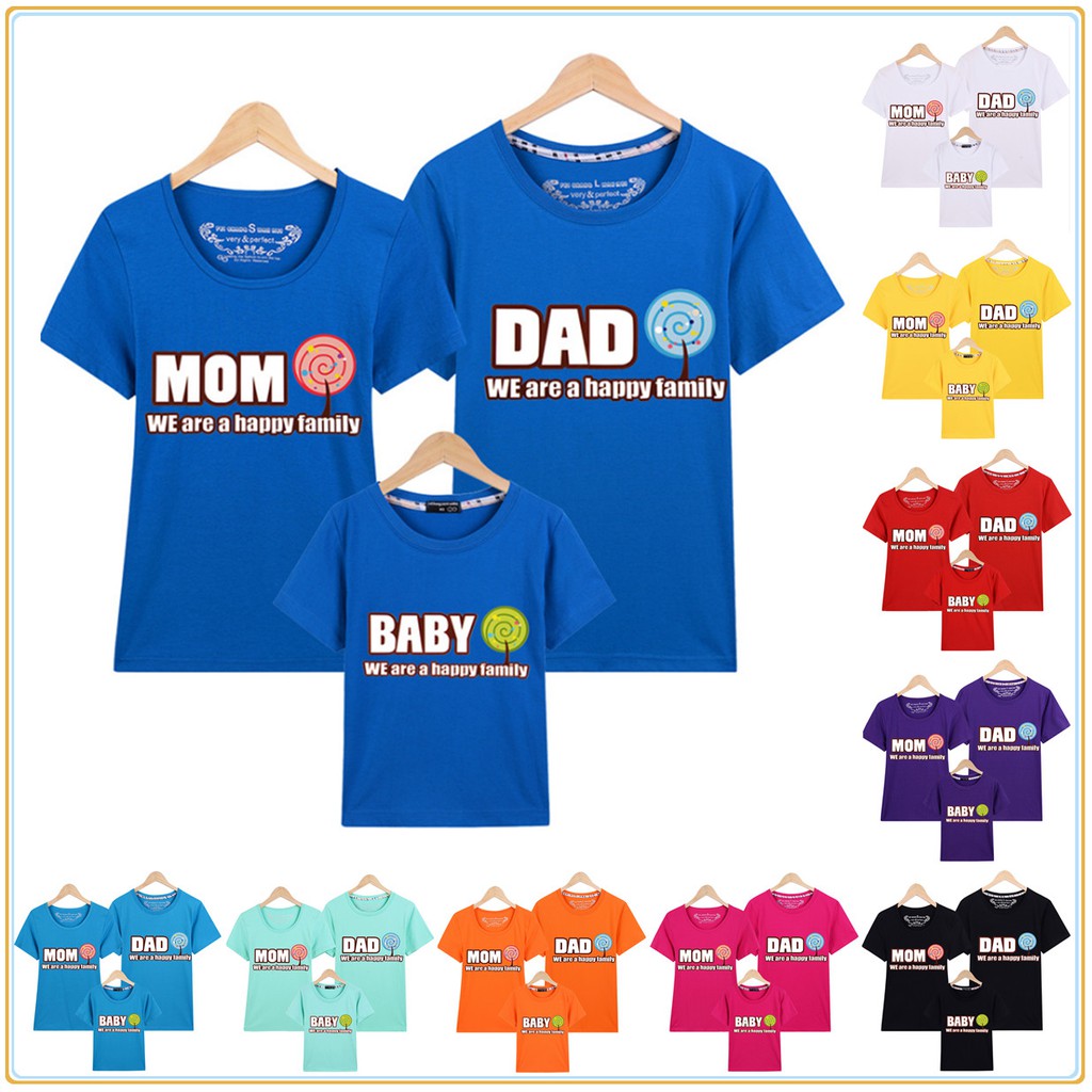 MOM DAD BABY Family Clothing Set Kids Boy Girl Tee Couple Lovers Short ...