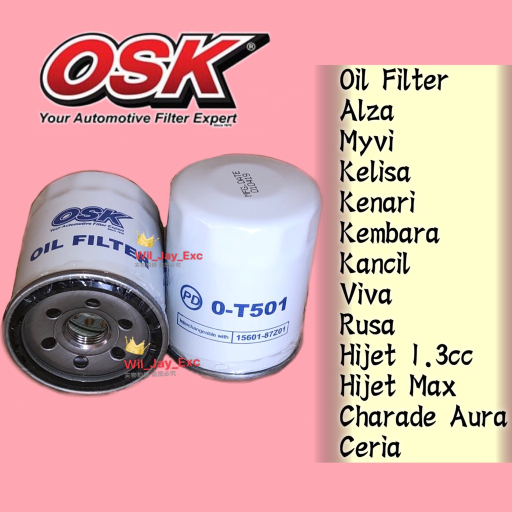 OSK O-T501 PERODUA OIL FILTER ALZA ,KELISA, KENARI 