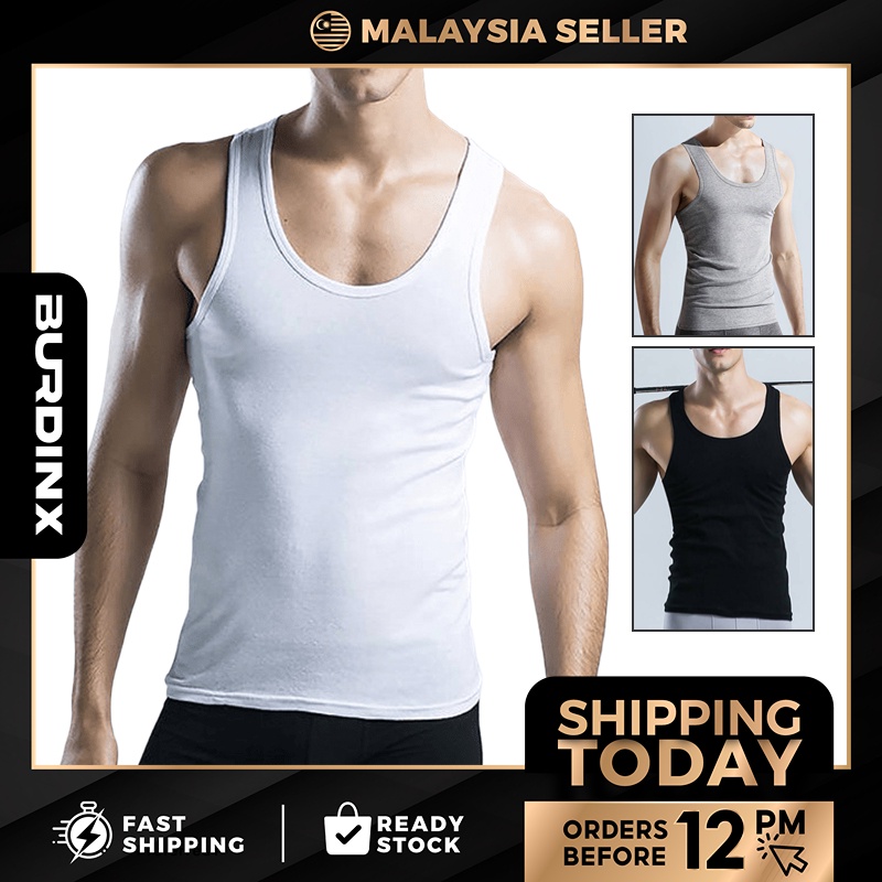 Cotton Men Singlet Lelaki Slim Fit | Shopee Malaysia