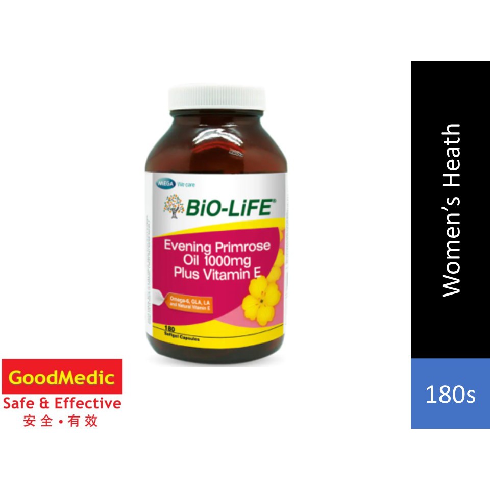 Biolife Evening Primrose Oil 1000mg Plus Vitamin E (1 x 180s) Shopee
