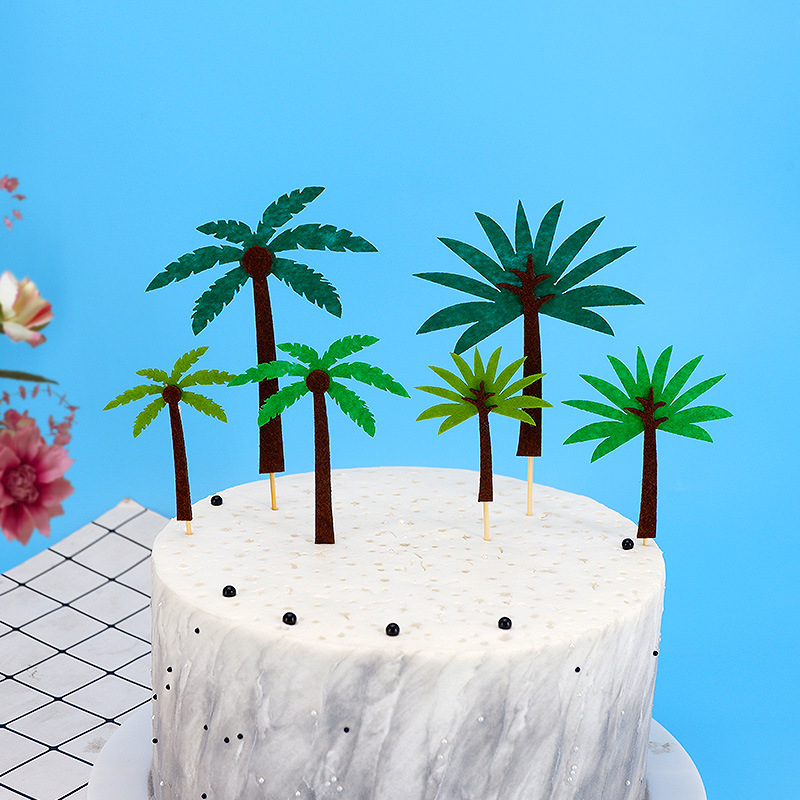 3pcs/set Hawaii theme coconut trees cake topper party decoration ...