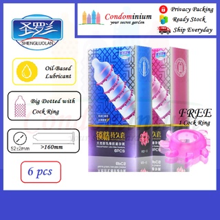 High Quality Spike Delay Big Dotted Condom with cock ring 6pcs/Box Kondom