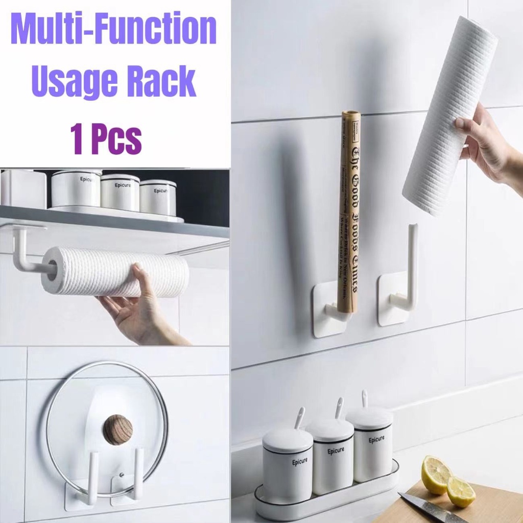 1pcs Towel Holder Tissue Hanger Kitchen Self-adhesive Accessories Under 