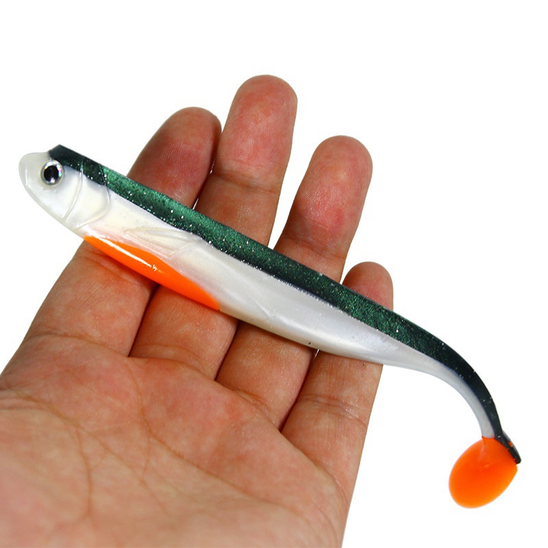 Artificial T Tail Soft Worm Fishing Lures Paddle Tails Swimbaits Shad Bait Fish Worms Fishing Lure for Bass Trout Walleye Sea Fishing Texas Rig 