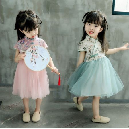 🌈Kids Boutique🌈 Kid's Dress Girl Dresses Flower Mini Dress Baby  Traditional Chinese Style Cheongsam Style | Shopee Malaysia