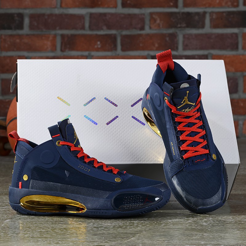 jordan 34 blue gold