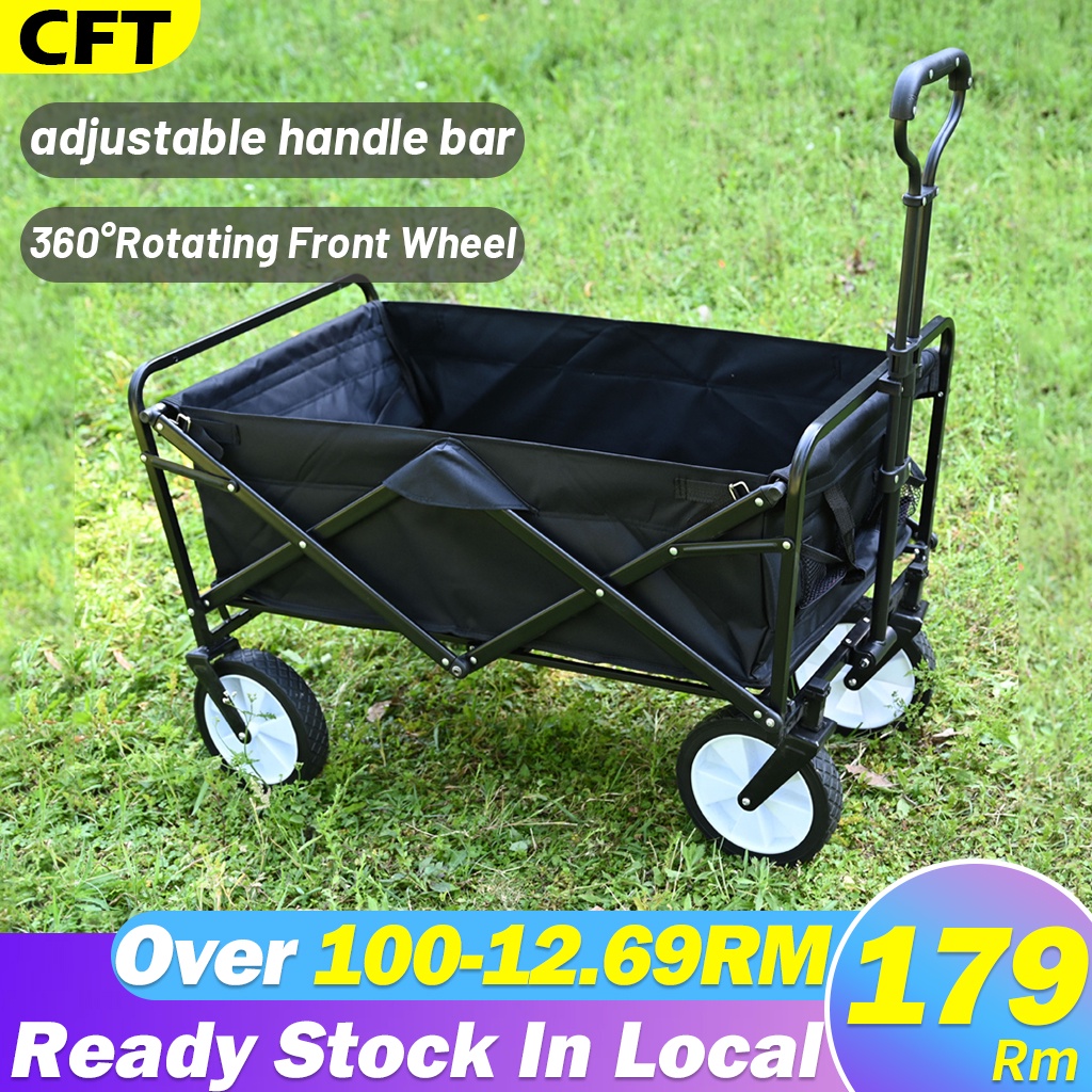 5 Inch Outdoor Trolley Camping Wagon Utility with 360 Degree Swivel