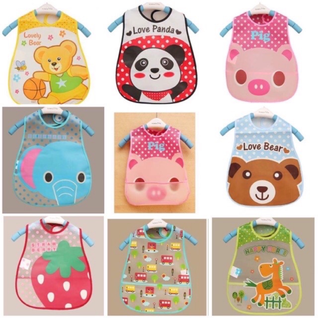 Plastic bibs with troughs for babies Shopee Malaysia