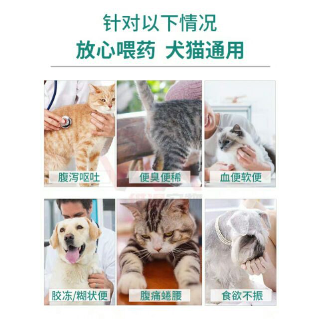 热销正品保证 现货 Ready Stock 猫拉肚子猫咪拉稀止泻药狗狗拉肚子拉血便血宠物肠胃腹泻呕吐肠炎 Shopee Malaysia