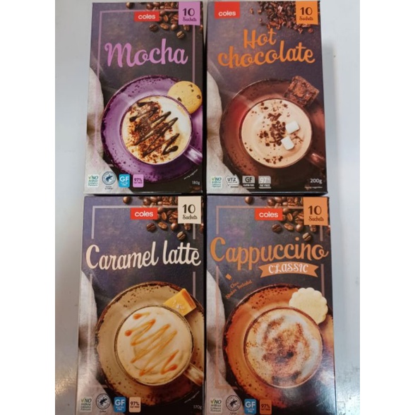 Coles Instant Coffee & Hot Chocolate/Mocha/Caramel Latte/Cappuccino