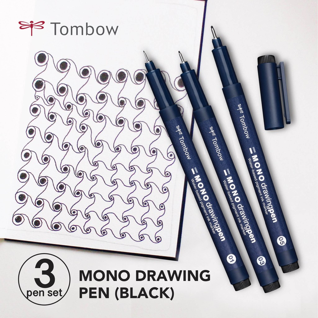 Strichstärke 03 Tombow Fineliner MONO drawing pen schwarz 
