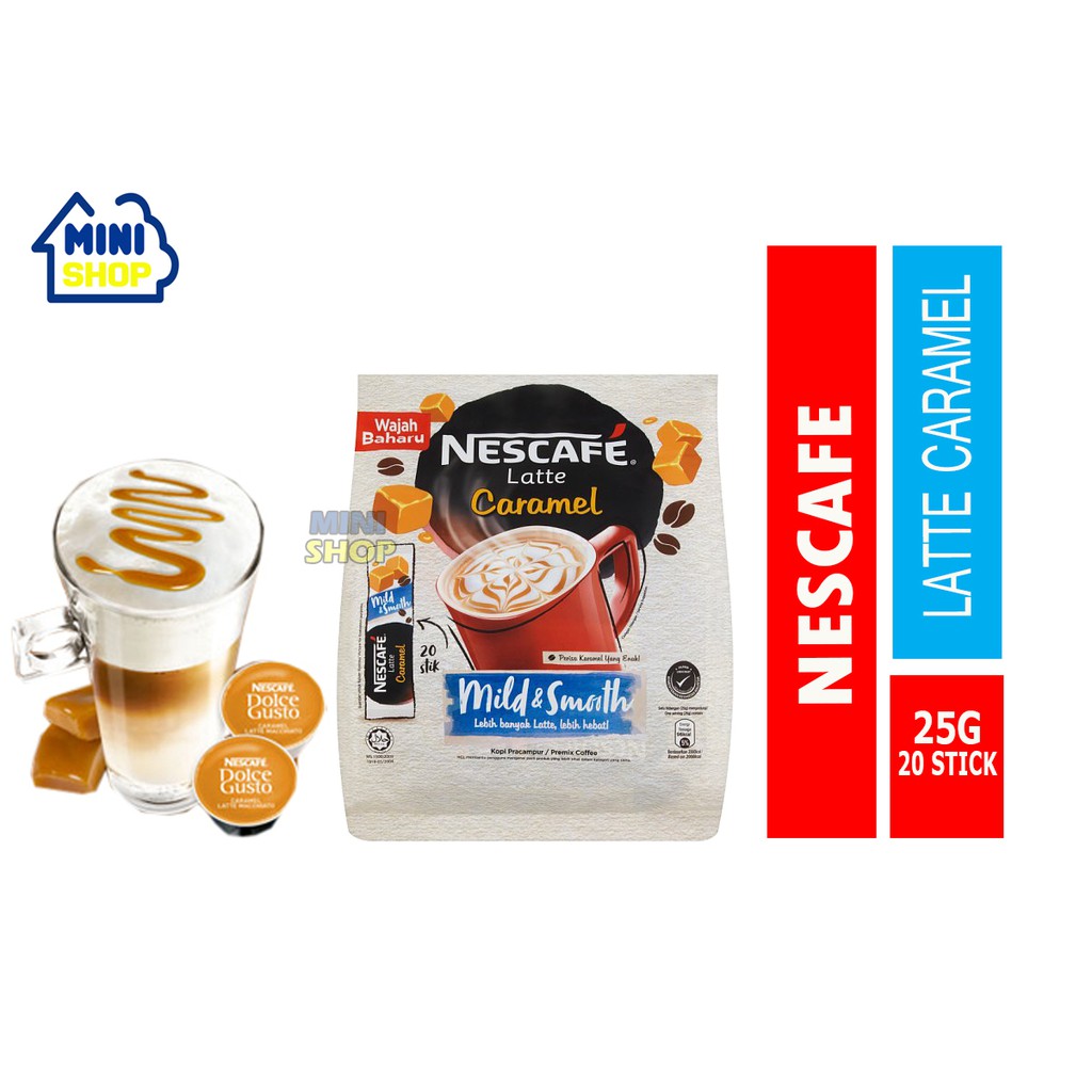 NESCAFE LATTE  CARAMEL 3IN1 KOPI  COFFEE 3 IN 1 25G X  