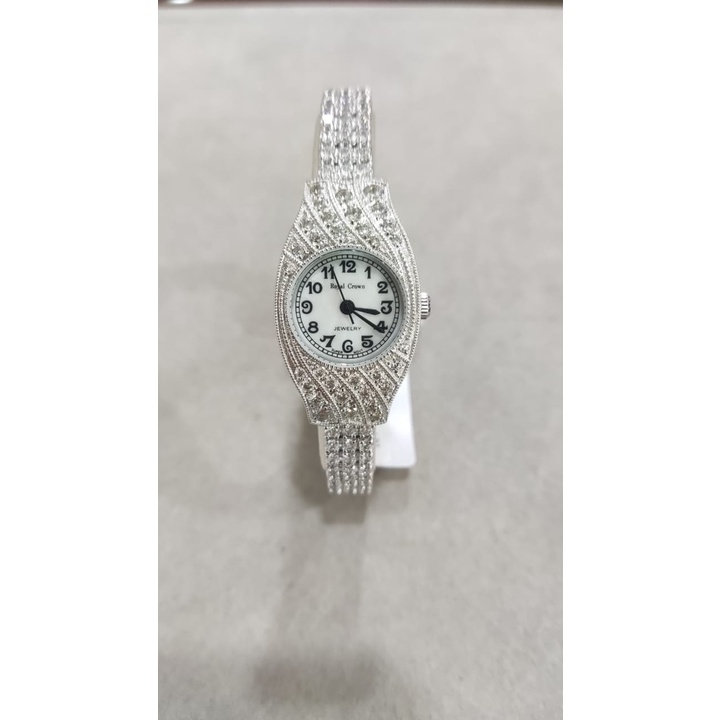 Royal Crown Crystal Bracelet Watch 2502B-SS-1M