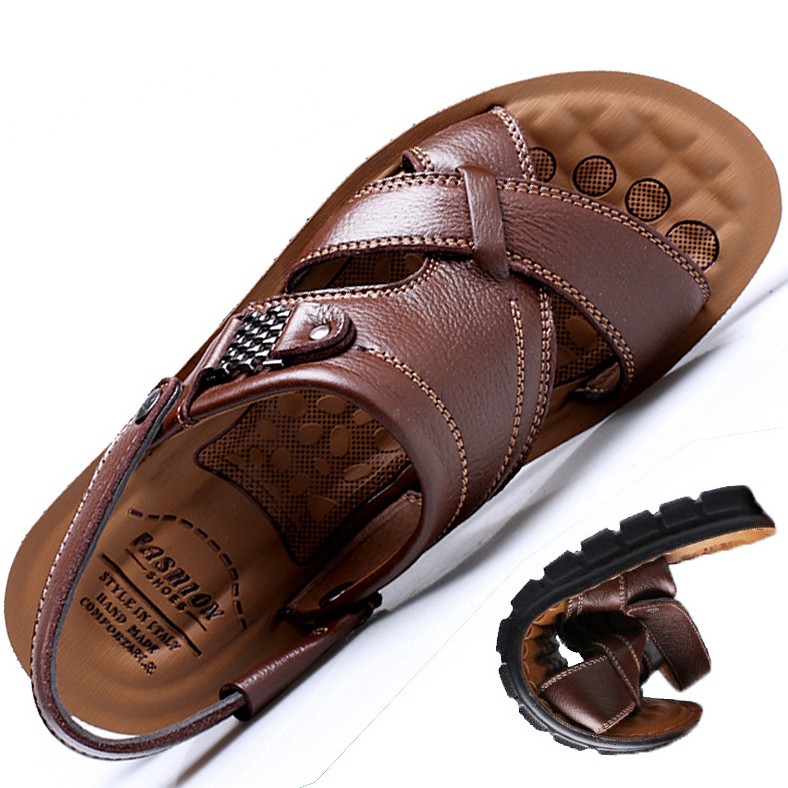 leather beach shoes