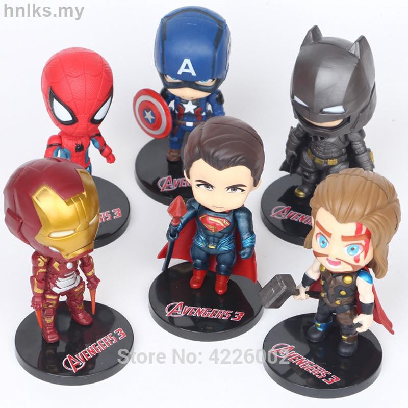 miniature superhero figures