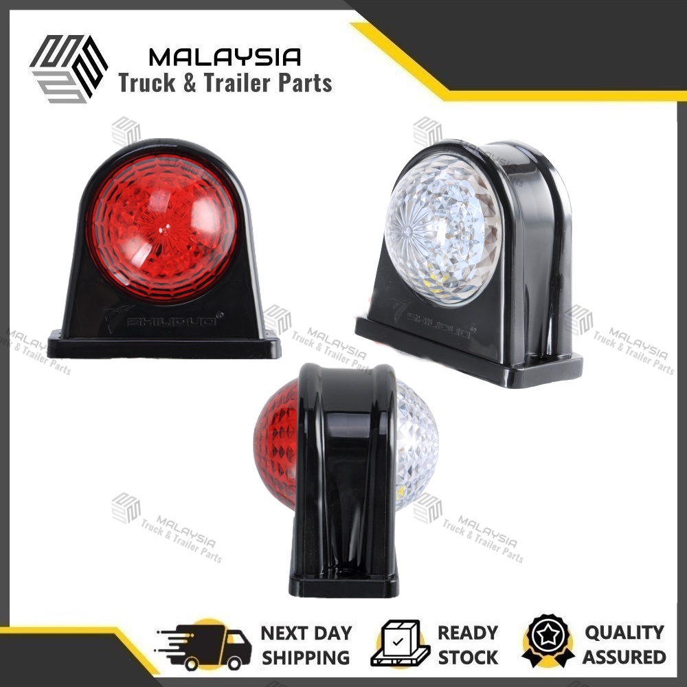 LED SIDE LAMP WITH SKRU RED WHITE SIDE MARKER SIGNAL LIGHT LAMPU LORI