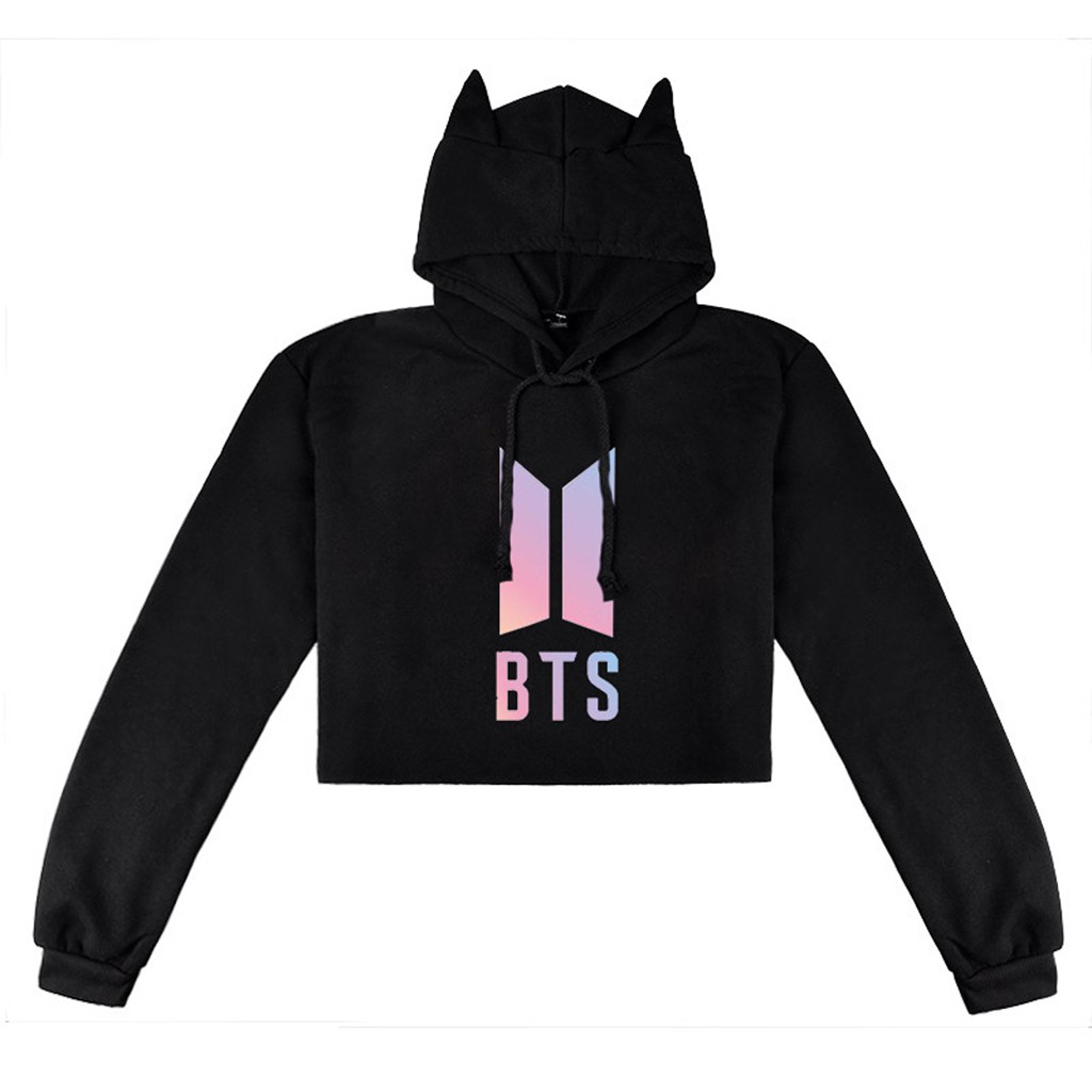 bts crop top hoodie