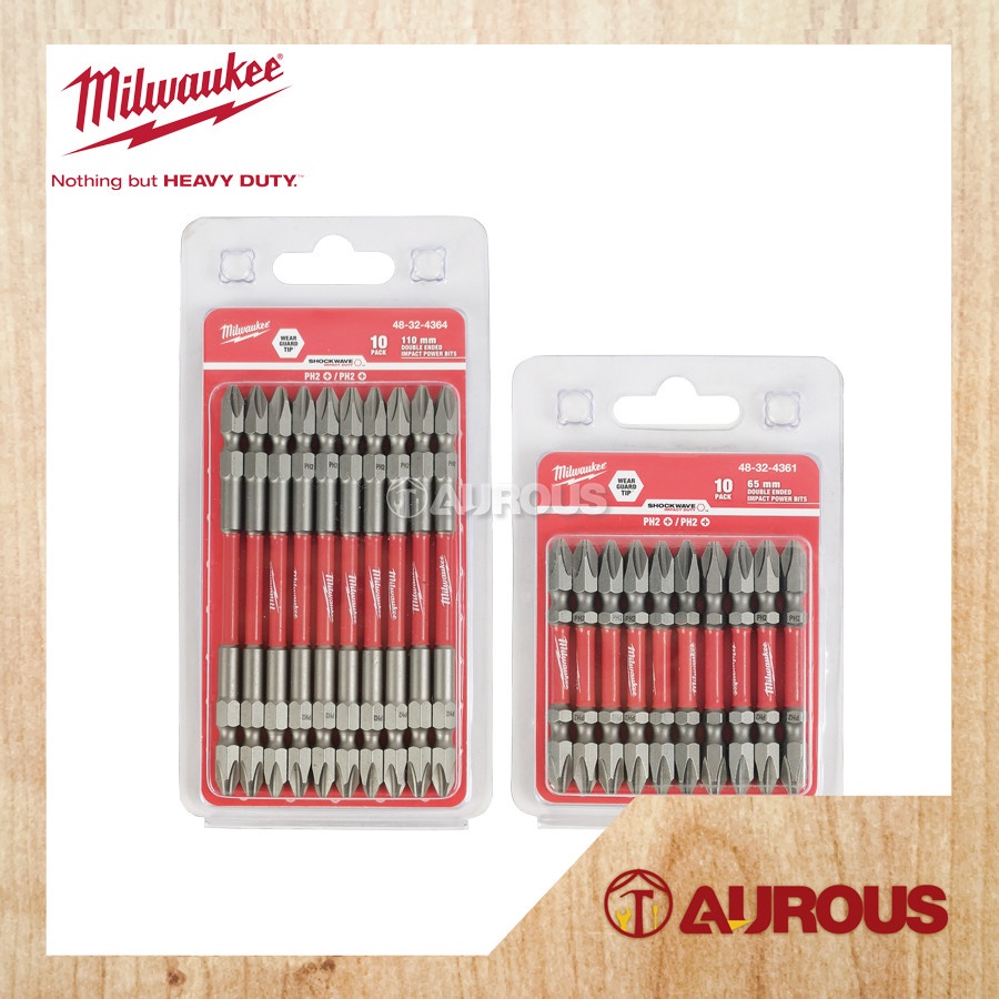 Milwaukee Shockwave Power Bits No8/No10 – 2 Stück, Für Schlitzschrauben – Robust & Langlebig Für Anspruchsvolle Einsätze