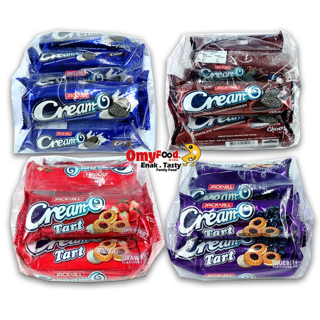 65g/60g x 6pcs Jack'n Jill CreamO Chocolate Sandwich Cookies / Tart