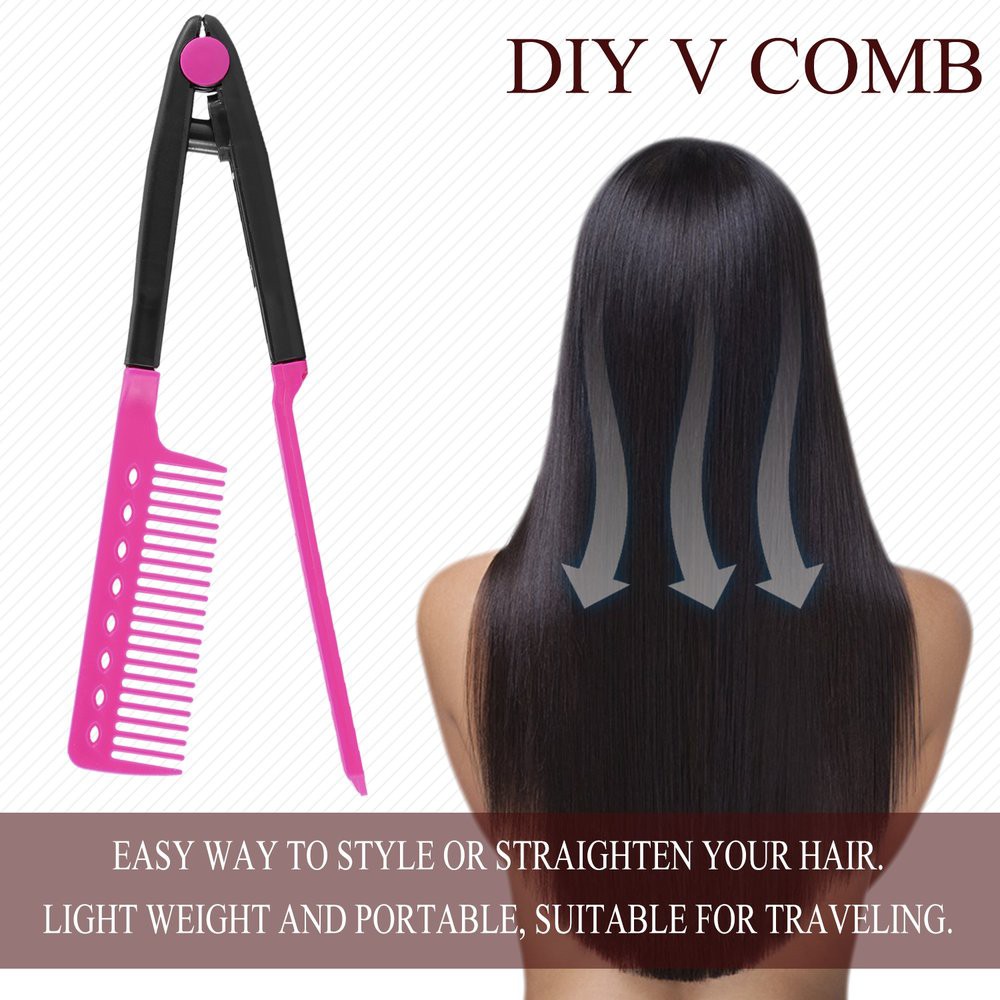 Diy Salon Folding Hairdressing Hair Straightening V Type Comb Clip