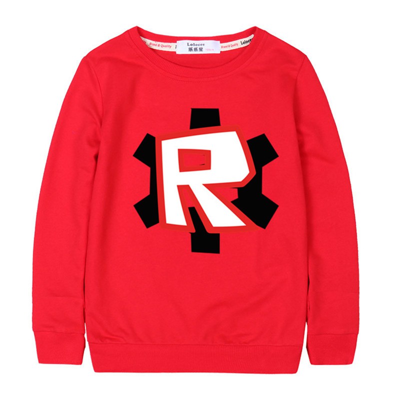 Boys Girls Cartoon Roblox T Shirt Red Day Long Sleeve Sweatshirt - black and red clothes roblox