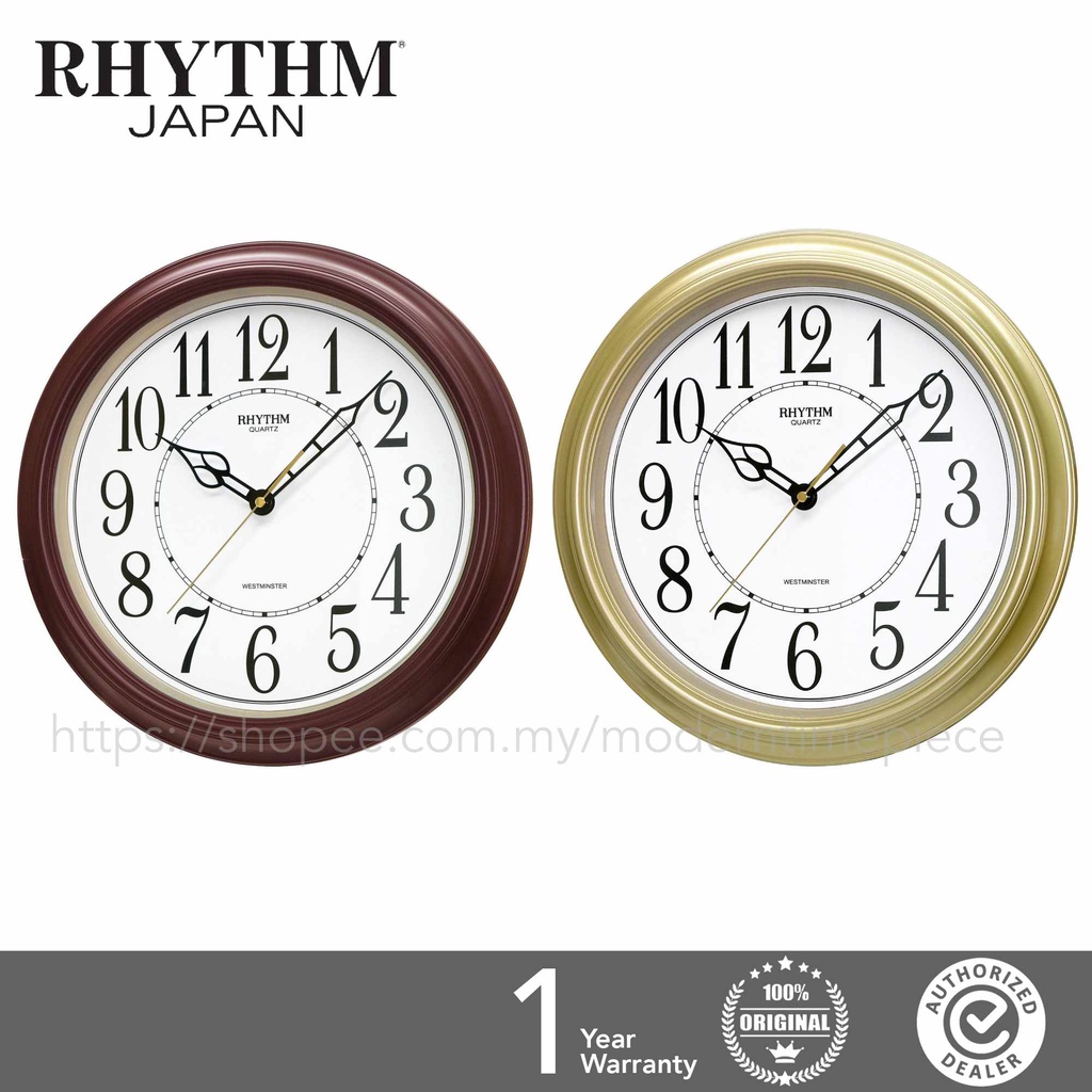 ORIGINAL RHYTHM Hourly Chime and Strike (Westminster)Wall Clock CMH726