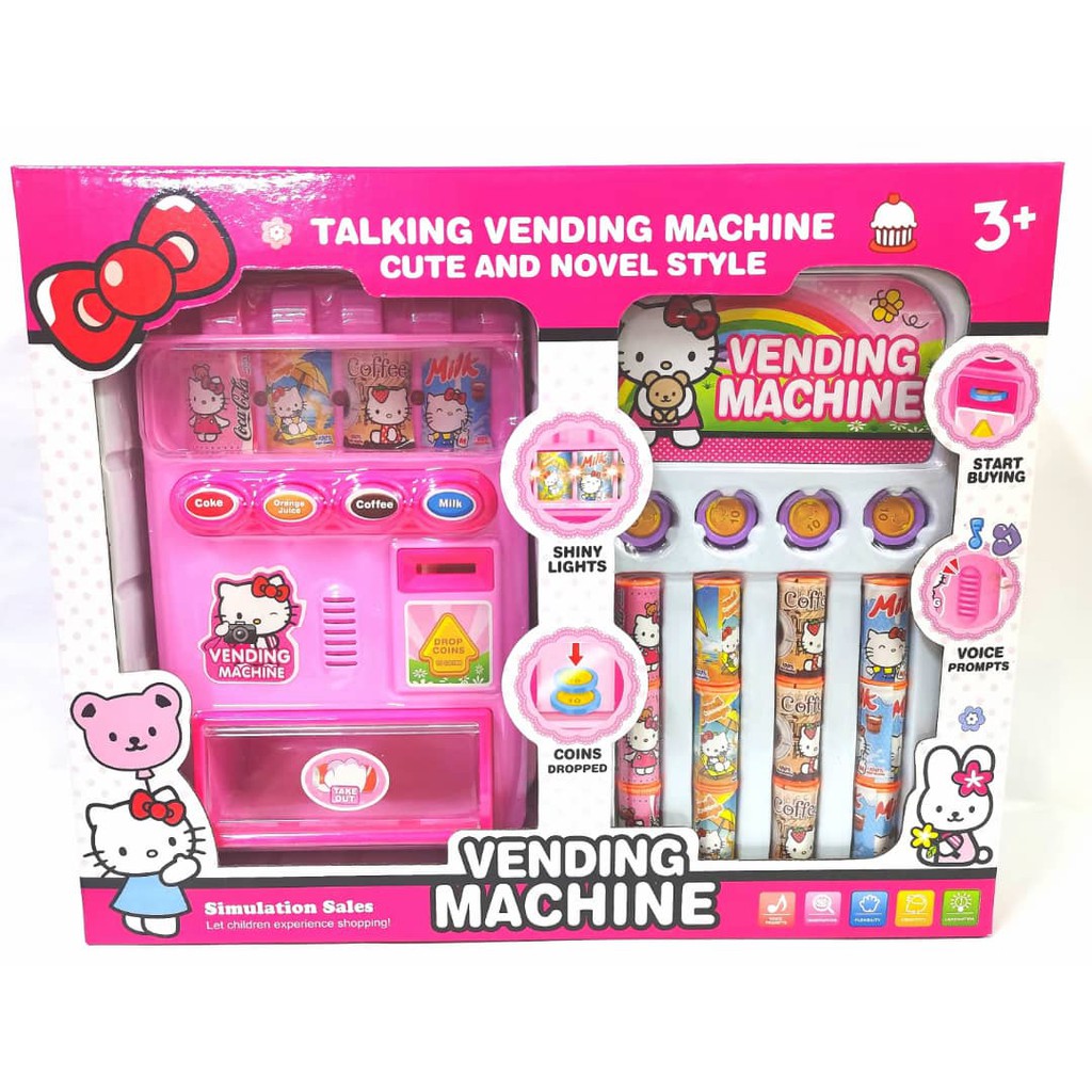 Hello Kitty Talking Vending Machine Kids Pretend Play Kitchen Playset