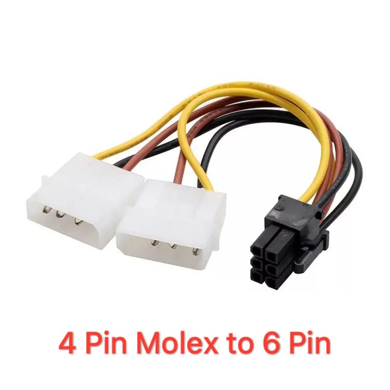 Graphic Card 6 Pin Converter Molex 4 Pin 6 Pin SATA Cable Shopee Malaysia