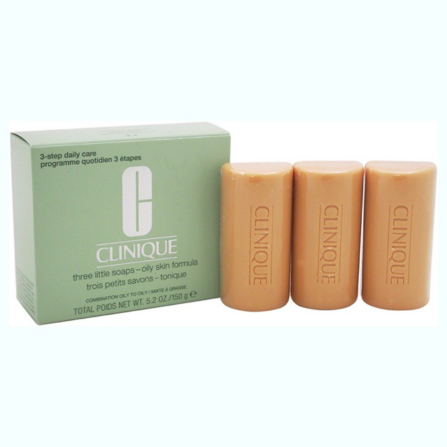 clinique 3 little soaps with travel dish 150g