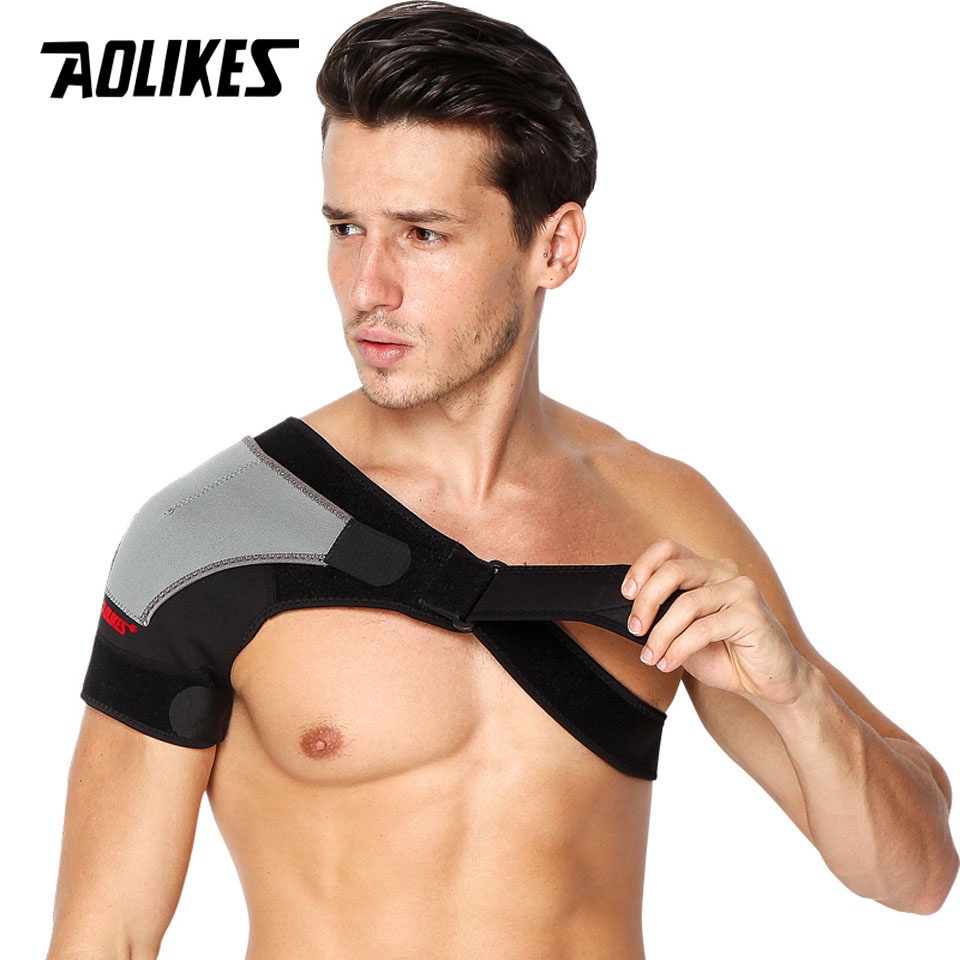 AOLIKES 1PCS Adjustable Shoulder Support Strap Brace Pad Wrap Shoulder Protector Injury Pain Relief Sprain Sports Guard
