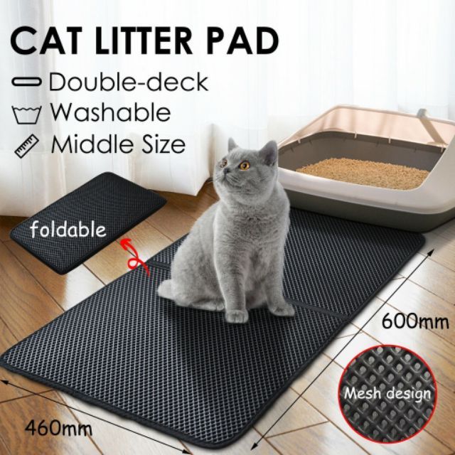 Litter Box sand trap Double Layer Waterproof Anti Splash Cat dog Litter Mat carpet floor pet