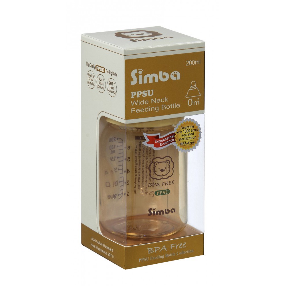Simba PPSU wide neck calabash feeding bottle (200ml) - 1 pc