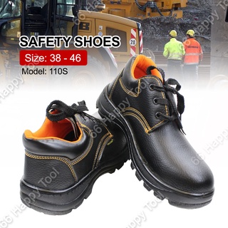 66 Happy Tool Ready Stock High Quality Black Orange Steel Toe Safety Shoes Footwear Size 38-46 Low Cut Anti-slip Boots
