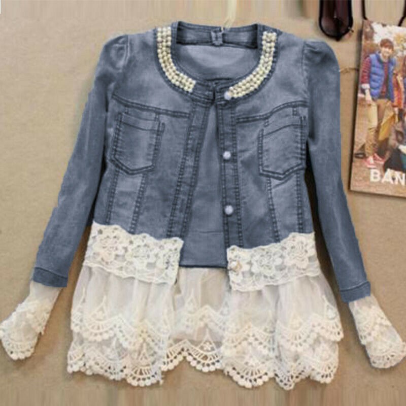 denim and lace jacket