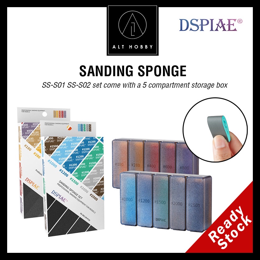 DSPIAE Sanding Sponge Set / SSS01 SSS02 /30pcs Sanding Sponge Set/ Hobby Sanding Tools