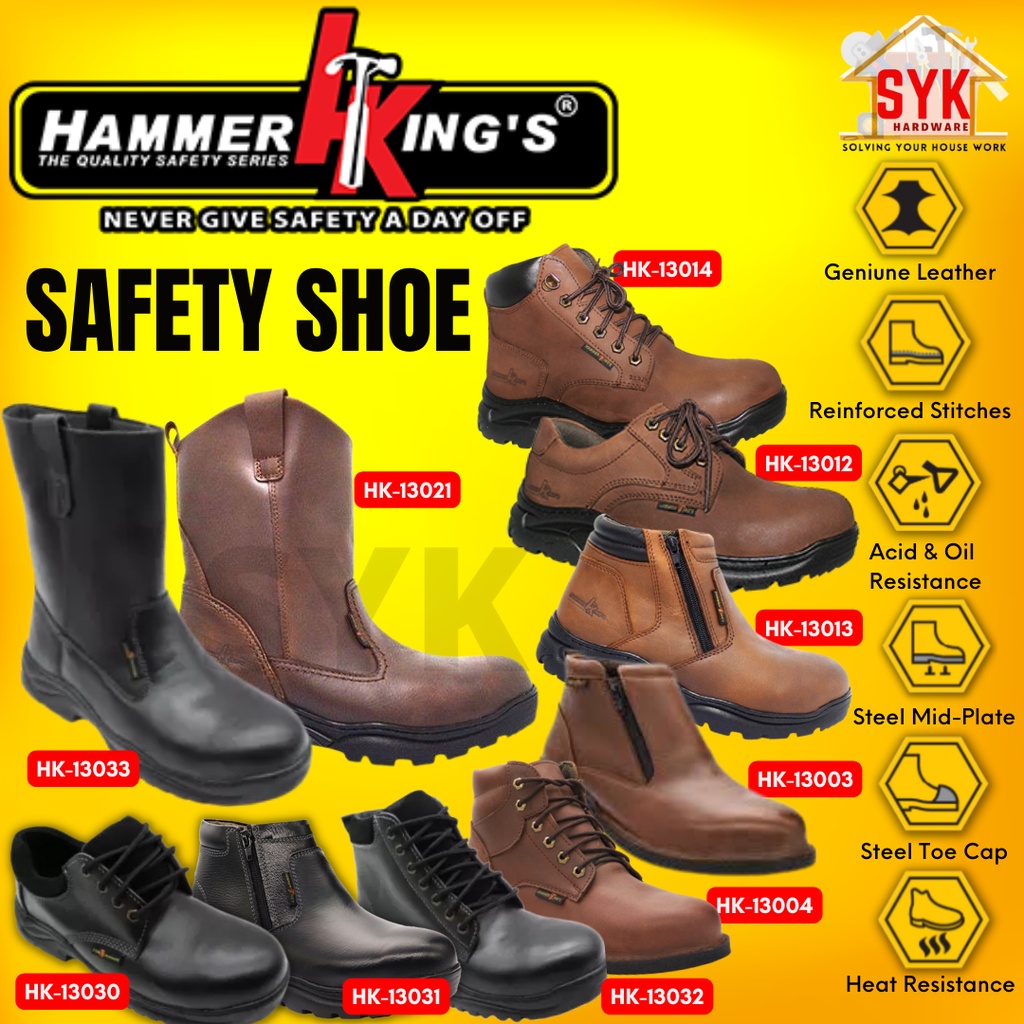 SYK HAMMER KING'S Safety Shoes Steel Toe Shoes Kasut Safety Boot Lelaki Kasut Kerja (SIRIM