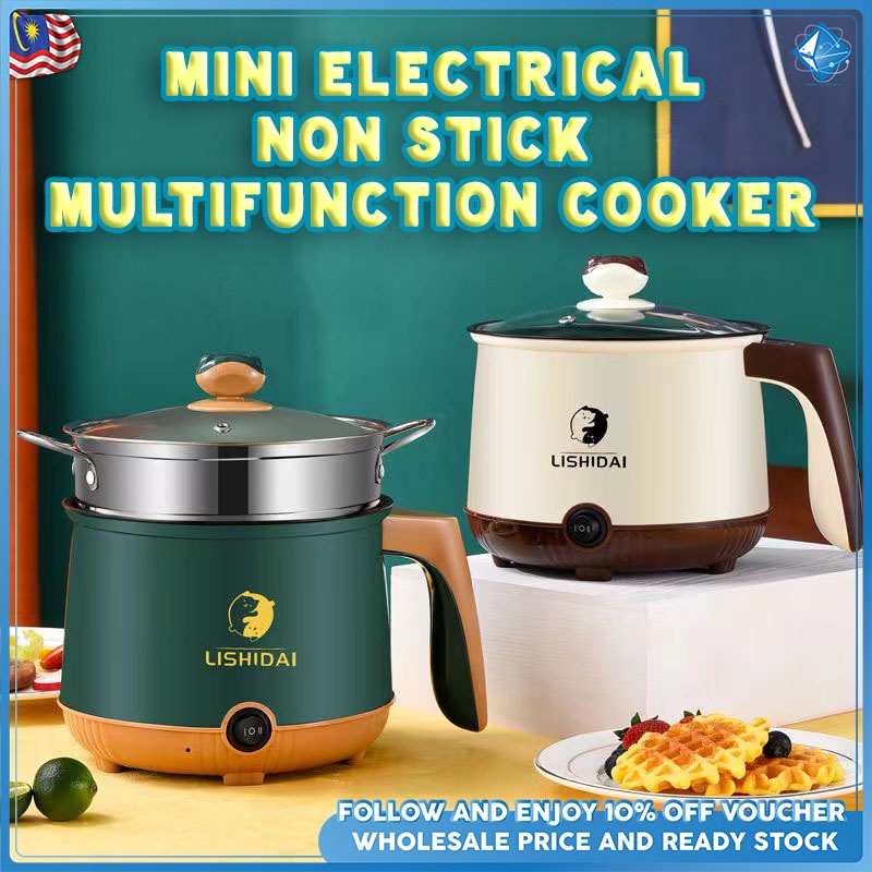 🇨🇳Wholesaler🇨🇳 Mini Cooking Pot Electric Rice Cooker 1.8L Steam Rice Soup Non Stick Steamboat Periuk Nasi Elektrik