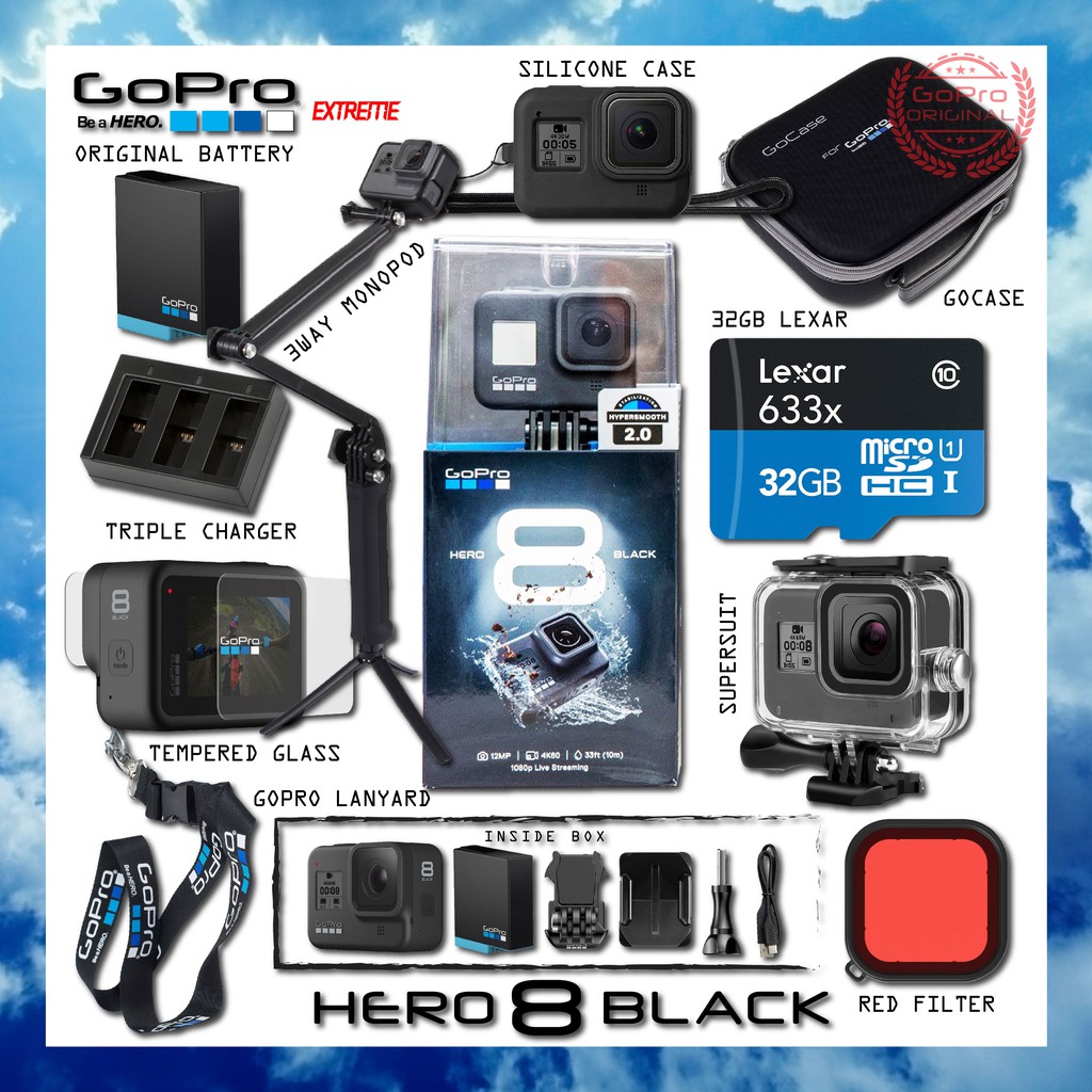 Readystock Gopro Hero 8 Black Hypersmooth 2 0 Original 1 Year