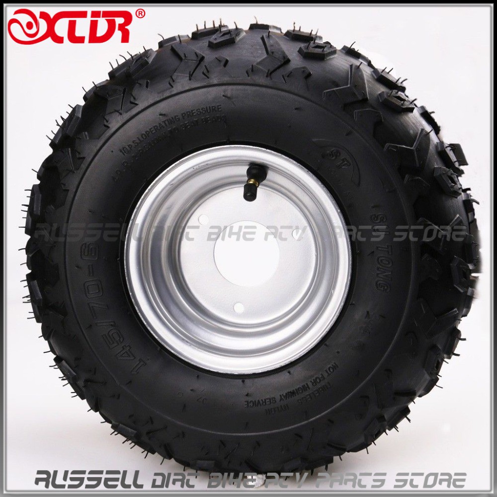 TDPRO 2PCS 4.10-6 Rear Tubeless Tires with Rim for Go Kart ATV Scooter Quad Bikes 4 Wheelers 