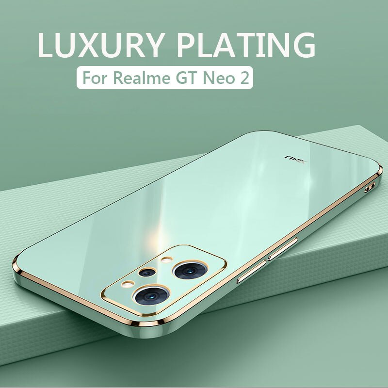 Luxury Glossy Square Plating Phone Case On For Realme GT Neo 2 Neo2 2T GT  5G ShockProof Soft TPU Back Cover Phone Cases | Shopee Malaysia